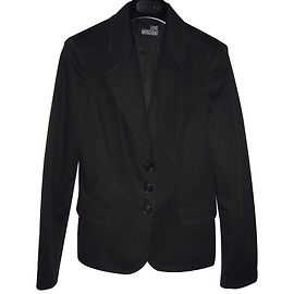 Blazer in cotone nero Love Moschino