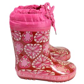 Agatha Ruiz de la Prada Moon Boots Rosa Stoff Größe 31