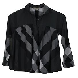 Burberry Tartan Tunika aus Baumwolle Grau 6 Jahre