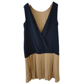 Kenzo Charlestown Kleid blau aus Polyester mit Faltenrock