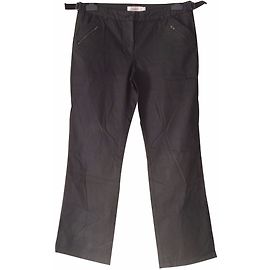 Pantalón recto de algodón recubierto negro Comptoir Des Cotonniers