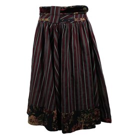 Falda Kenzo Runaway Rojo Oscuro Algodón Estampado Floral
