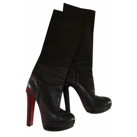 Botas Christian Louboutin de cuero negro talla 37