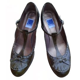 Autre Marque Décolleté Salomés Lundi Bleu in pelle kaki