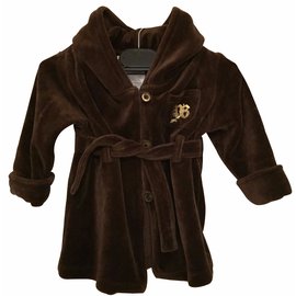 Peignoir Juicy Couture Baby Garçon Velours Coton Marron 0-9 Mois