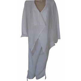 La Fée Maraboutée Hose aus weißem Leinen