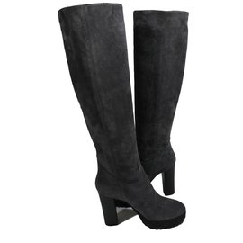 Botas Hogan Nuevo Tacco de ante gris talla 35