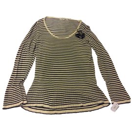 Gerard Darel Strickpullover aus Viskose mit dunkelblauen Streifen