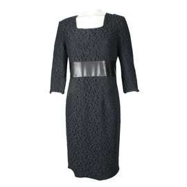 Vestido negro de algodón y encaje Apostrophe