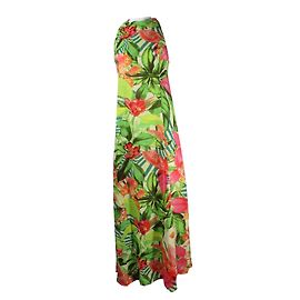 Autre Marque Farm Rio Langes Leinenkleid Tropisches Blumenmuster