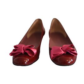 Charles Jourdan Ballerine in Pelle Verniciata Bordeaux
