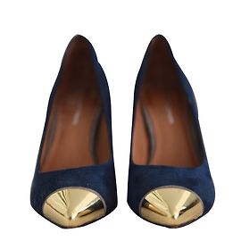 Autre Marque Décolleté bicolore blu e oro in pelle di cervo Cosmo Paris