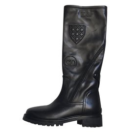 Stivali Christian Dior in pelle nera