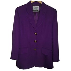 Blazer Moschino Cheap And Chic en laine violet avec boutons dorés