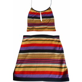 Conjunto Bcbg Max Azria falda bralet y top multicolor algodón