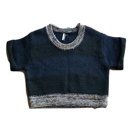 Topshop Strickpullover aus Wolle Blau M