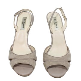 Sandali Lk Bennett Taupe in Pelle e Suede 38.5