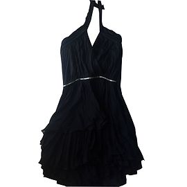 Maje Schwarzes Kleid aus Polyester Größe 38