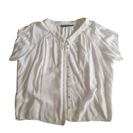 Camicia Zara bianca in cotone a maniche corte