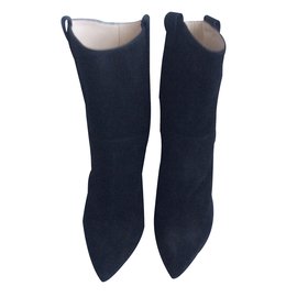 Paco Gil Stiefeletten aus schwarzem Samtleder