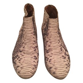 Botines Bocage de piel efecto piel de serpiente - Autre Marque