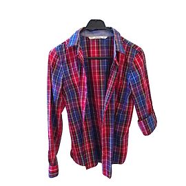 Camicia Zara a righe rosse in cotone Taglia S