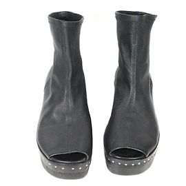 Rick Owens Keilstiefel aus schwarzem Lammleder