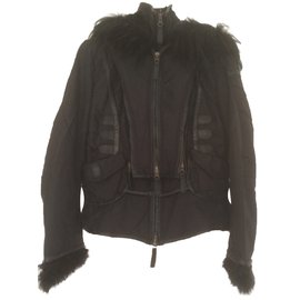 Sylvie Schimmel Biker-Jacke Schwarz mit Nerzfutter
