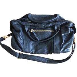 Opéra Snakeskin Handbag Black - Autre Marque