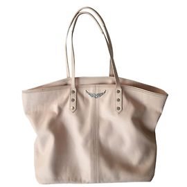 Zadig & Voltaire Tote Bag Leder Beige L