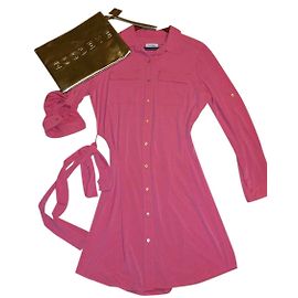 Abito chemise rosa Calvin Klein con cintura