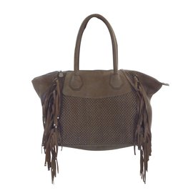 Borsa One step Meryl Crystal in Pelle Intrecciata Beige