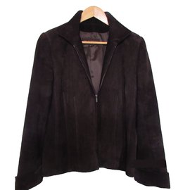 Chaqueta Apostrophe de terciopelo de cabra marrón