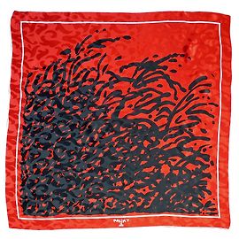 Autre Marque Foulard in seta Maxym's Rosso e Nero Damascato