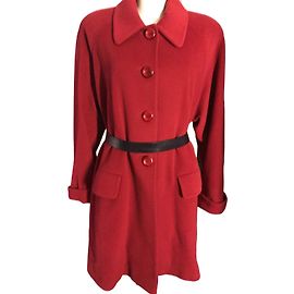 Burberry Red Wool and Cashmere Coat