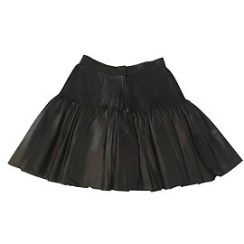 Falda de cuero Fendi negra