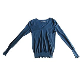 Zadig & Voltaire Grauer Wollpullover mit Totenkopf Motiv L