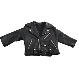 Autre Marque Chaqueta de motorista de cuero negro niño 2 años