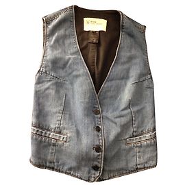 Isabel Marant Etoile Blue Cotton Sleeveless Gilet