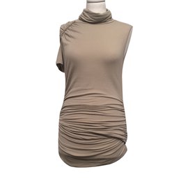 Pinko Taupe Asymmetrical Tunic Top