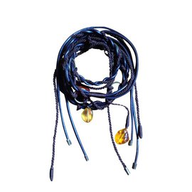 Cintura Max Mara in pelle con corda intrecciata marrone