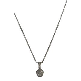 Autre Marque Pendente e Catena in Diamanti in Oro Bianco