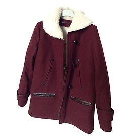 Autre Marque Abrigo de lana 2 Two Rojo Oscuro