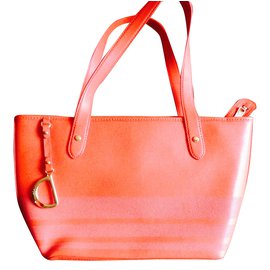 Borsa Ralph Lauren in pelle arancione