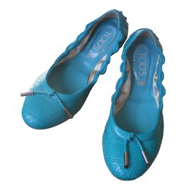 Tod's Ballerinas aus Leder blau Größe 37