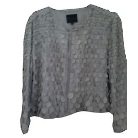Chaqueta de seda y cuero beige Hôtel Particulier