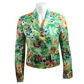 Kenzo Jungle Blumenmuster Jacke Viskose Leinen 40