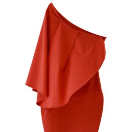 Vestido Aqaq de tela naranja