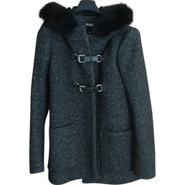 Cappotto Maje Domino in lana grigio scuro