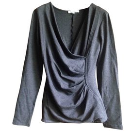 Max Mara Pullover Braun aus Wolle mit Lederarmbändern M